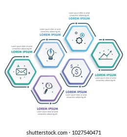 Business Infographic Template.Modern Hexagonal Infographics Timeline Design Template.Vector Illustration