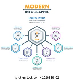 Business Infographic Template.Modern Hexagonal Infographics Timeline Design Template.Vector Illustration