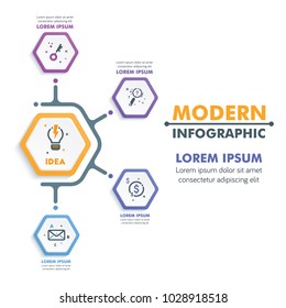 Business Infographic Template.Modern Hexagonal Infographics Timeline Design Template.Vector Illustration