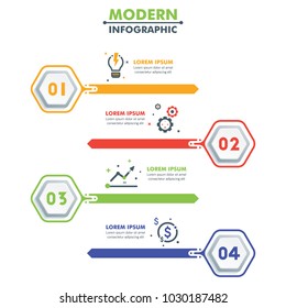 Business Infographic Template.Modern Hexagonal Infographics Timeline Design Template.Vector Illustration
