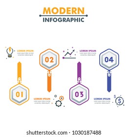 Business Infographic Template.Modern Hexagonal Infographics Timeline Design Template.Vector Illustration
