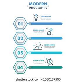 Business Infographic Template.Modern Hexagonal Infographics Timeline Design Template.Vector Illustration