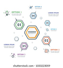 Business Infographic Template.Modern Hexagonal Infographics Timeline Design Template.Vector Illustration