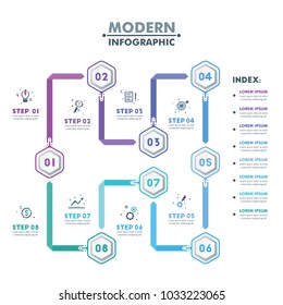 Business Infographic Template.Modern Hexagonal Infographics Timeline Design Template.Vector Illustration