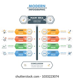 Business Infographic Template.Modern Hexagonal Infographics Timeline Design Template.Vector Illustration