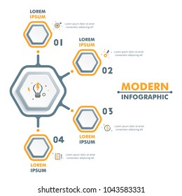 Business Infographic Template.Modern Hexagonal Infographics Timeline Design.Colorful Vector Illustration