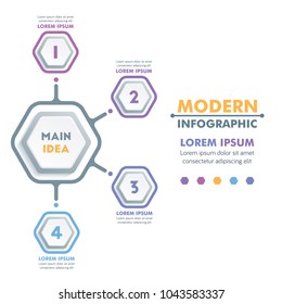 Business Infographic Template.Modern Hexagonal Infographics Timeline Design.Colorful Vector Illustration