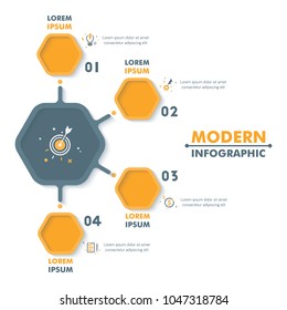 Business Infographic Template.Modern Hexagonal Infographics Timeline Design.Colorful Vector Illustration