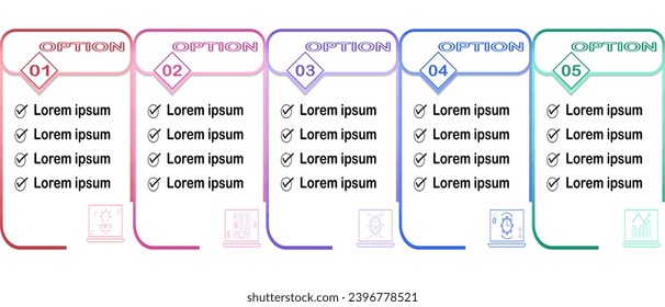 Business infographic template.Process chart business data diagram with steps, options.Vector illustration.