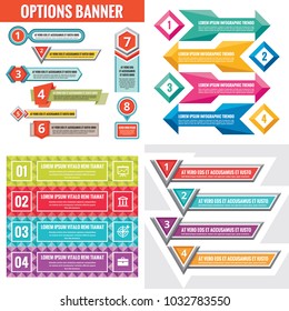 Business infographic templates concept vector illustration. Abstract banner set. Advertising promotion layout collection for presentation. Numbered step options. Graphic design elements. 