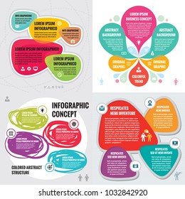 Business infographic templates concept vector illustration. Abstract banner set. Advertising promotion layout collection for presentation. Graphic design elements. 