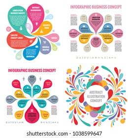 Business infographic templates concept vector illustration. Abstract banner set. Advertising promotion layout collection for presentation. Graphic design elements. 