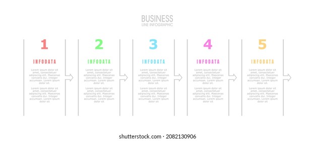 Business Infographic Templates. Graphic design by number 5 options or steps. minimalistic vector design.