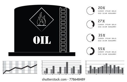 Business infographic templates with vector black icons set, and set of colorful icons
