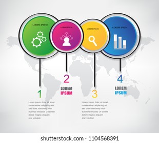 Business infographic template.Vector infographic with four steps.