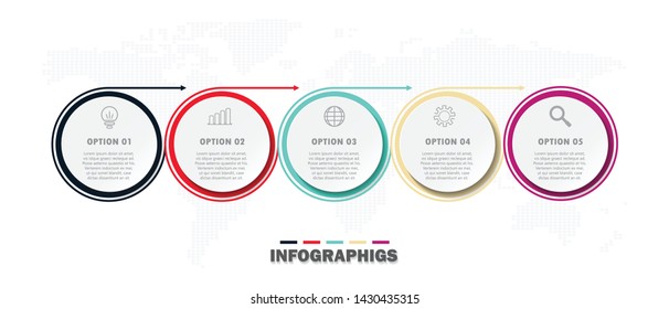 Business Infographic template.with icons and 5 options or steps.for business presentation  and education.vector design illustration eps.10