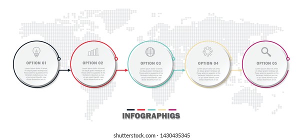 Business Infographic template.with icons and 5 options or steps.for business presentation  and education.vector design illustration eps.10