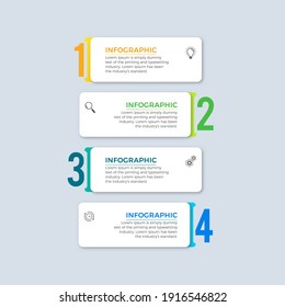 Business Infographic Thin line design with numbers 4 options or steps