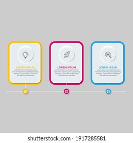 Business Infographic Thin line design with numbers 3 options or steps