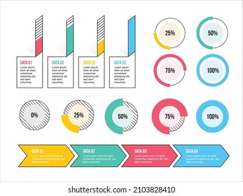 Proceso de línea delgada de infografía empresarial con diseño de plantilla cuadrada con número y 4 opciones