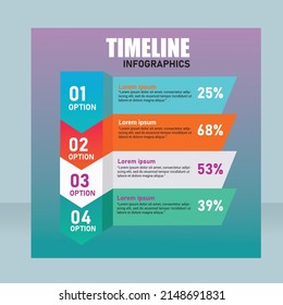 Business infographic thin line process with square template
