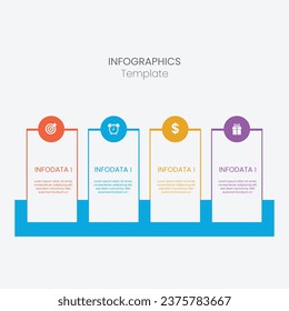 Proceso de línea delgada de infografía empresarial. Se puede utilizar para pasos, opciones, procesos de negocio, flujo de trabajo, diagramas, conceptos de diagrama de flujo, líneas de tiempo, iconos de marketing e infografías.