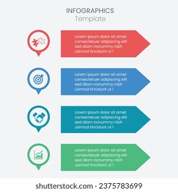 Proceso de línea delgada de infografía empresarial. Se puede utilizar para pasos, opciones, procesos de negocio, flujo de trabajo, diagramas, conceptos de diagrama de flujo, líneas de tiempo, iconos de marketing e infografías.