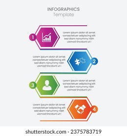 Proceso de línea delgada de infografía empresarial. Se puede utilizar para pasos, opciones, procesos de negocio, flujo de trabajo, diagramas, conceptos de diagrama de flujo, líneas de tiempo, iconos de marketing e infografías.
