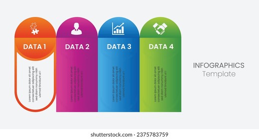Business infographic thin line process. Can be used for steps, options, business processes, workflow, diagrams, flowchart concepts, timelines, marketing icons, and infographics.