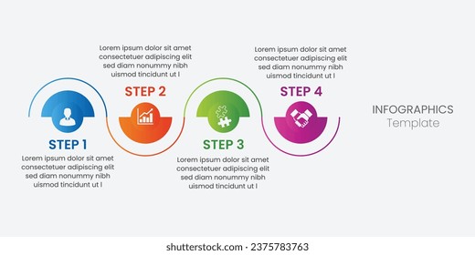 Proceso de línea delgada de infografía empresarial. Se puede utilizar para pasos, opciones, procesos de negocio, flujo de trabajo, diagramas, conceptos de diagrama de flujo, líneas de tiempo, iconos de marketing e infografías.