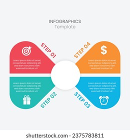 Proceso de línea delgada de infografía empresarial. Se puede utilizar para pasos, opciones, procesos de negocio, flujo de trabajo, diagramas, conceptos de diagrama de flujo, líneas de tiempo, iconos de marketing e infografías.