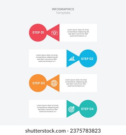 Business infographic thin line process. Can be used for steps, options, business processes, workflow, diagrams, flowchart concepts, timelines, marketing icons, and infographics.