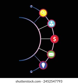 Business infographic thin line process with square template design with icons and 5 options or steps. Vector illustration.And different types of infograpics design for banner brand office and social.