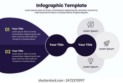 Proceso de línea delgada de infografía de negocios con diseño de Plantilla cuadrada con íconos e infografía de procesos. Vector editable infografía
