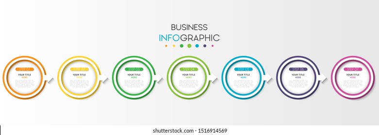 Business infographic. Timeline data visualization with step, number, or option design template. Vector Illustration