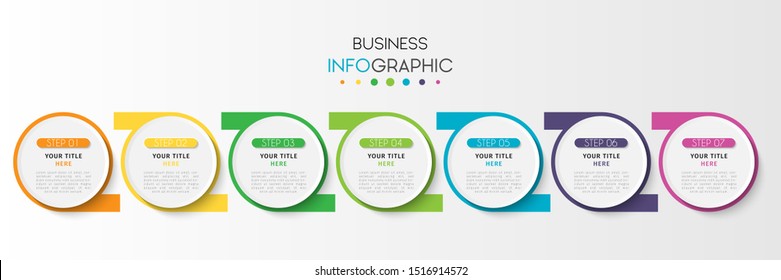 Business infographic. Timeline data visualization with step, number, or option design template. Vector Illustration