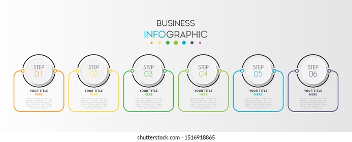 Business infographic. Timeline data visualization with step, number, or option design template. Vector Illustration