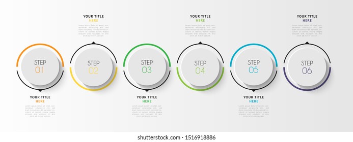 Business infographic. Timeline data visualization with step, number, or option design template. Vector Illustration