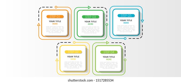 Business infographic. Timeline data visualization with step, number, or option design template. Vector Illustration