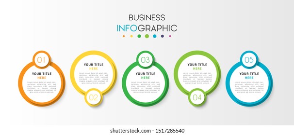 Business infographic. Timeline data visualization with step, number, or option design template. Vector Illustration