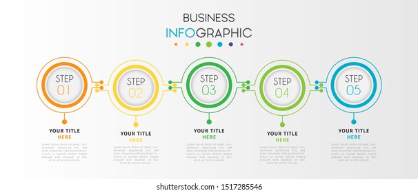 Business infographic. Timeline data visualization with step, number, or option design template. Vector Illustration