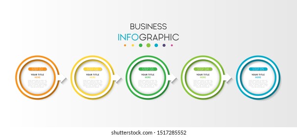 Business infographic. Timeline data visualization with step, number, or option design template. Vector Illustration