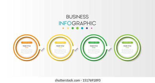 Business infographic. Timeline data visualization with step, number, or option design template. Vector Illustration
