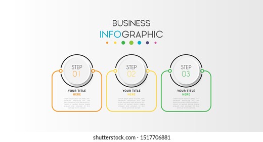 Business infographic. Timeline data visualization with step, number, or option design template. Vector Illustration