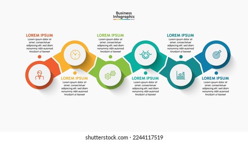 Business infographic timeline icons designed for abstract background template
