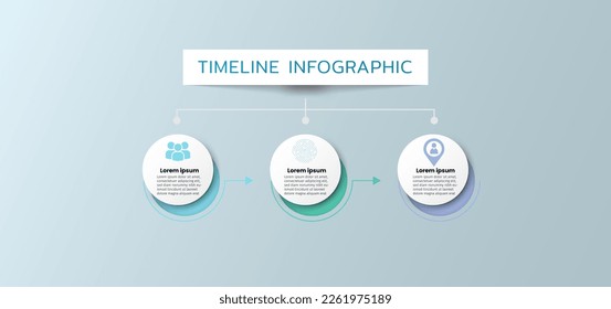 Business Infographic. Timeline infographics design vector. Abstract arrows infographics options template. Vector illustration. Business concept with 3 options, steps, or processes.