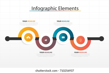 business infographic timeline process chart template. Vector banner used for presentation and workflow layout diagram, web design. Abstract elements of graph 