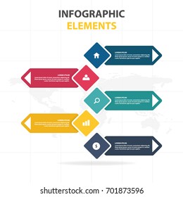 Business Infographic timeline process template, Colorful Banner text box desgin for presentation, presentation for workflow diagram design