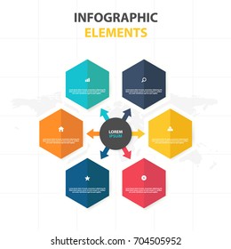 Plantilla de proceso de escala de tiempo de Business Infographic, diseño de cuadro de texto Colorful Banner para presentación, presentación para diseño de diagrama de flujo de trabajo