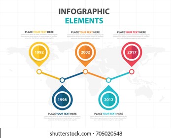 Business Infographic timeline process template, Colorful Banner text box design for presentation, presentation for workflow diagram design